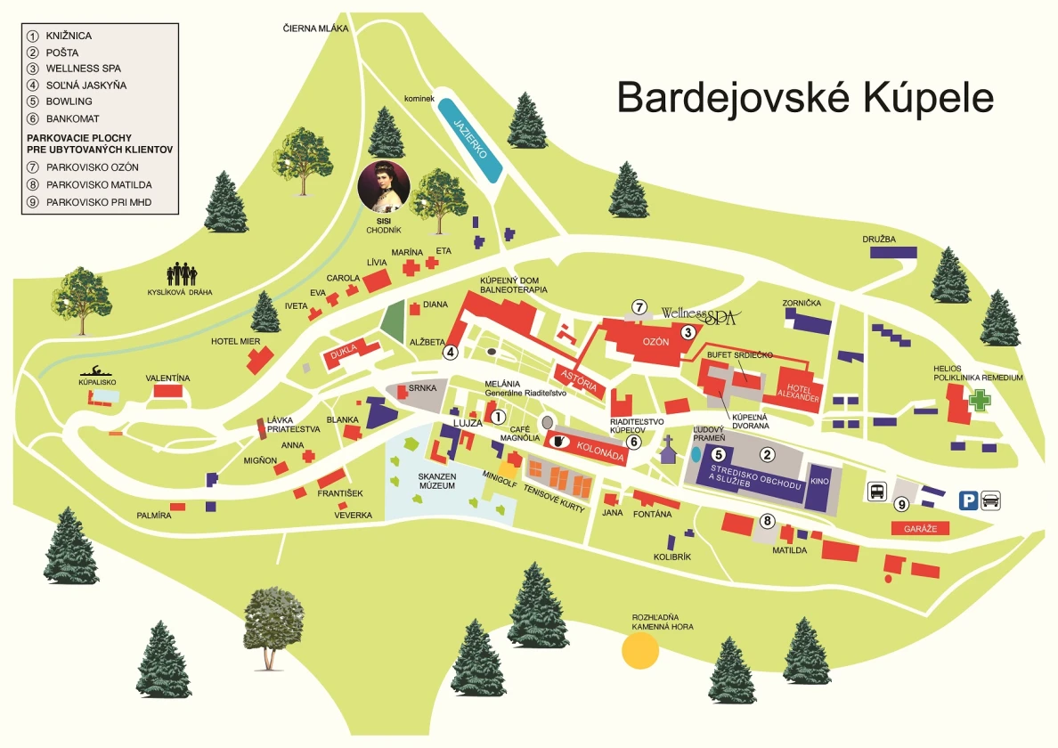 Mapa Bardejovské Kúpele